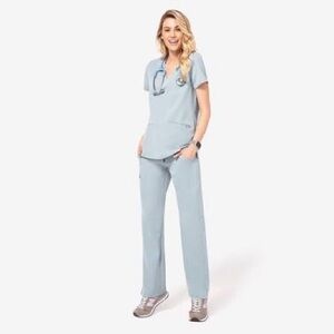 Figs Women's Scrub Set - Casma Top XL / Zamora Jogger XL - DUSTY BLUE (Ltd. Ed.)